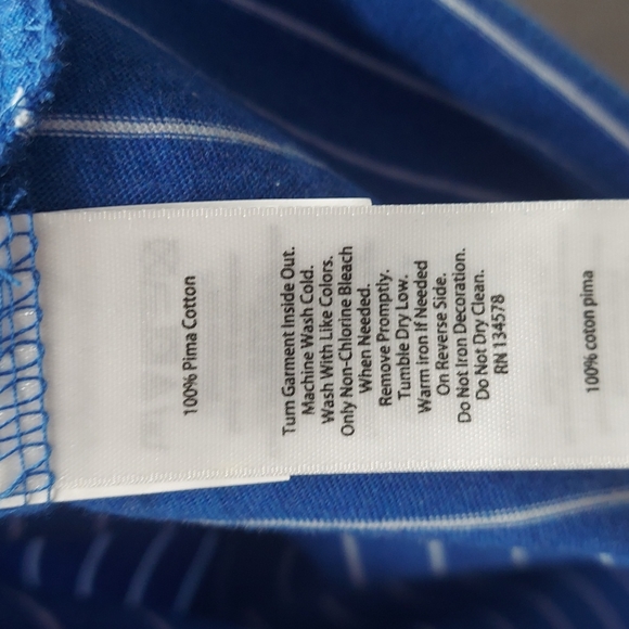 Vineyard Vines Blue White Striped Polo Whale Logo Shirt Two Button Pima Size XL - Picture 8 of 11